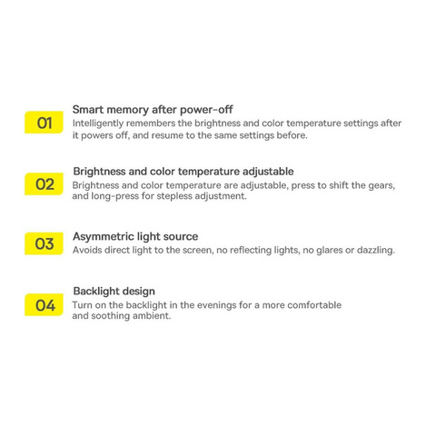 Baseus i-wok2 lampka LED na monitor do pulpitu oświetlenie ekranu czarny (DGIW000101)