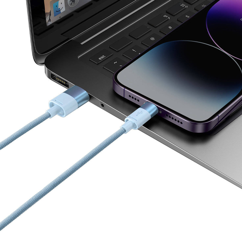 Baseus StarSpeed 1-for-3 Fast Charging Data Cable USB to M+L+C 3.5A 1.2m Blue