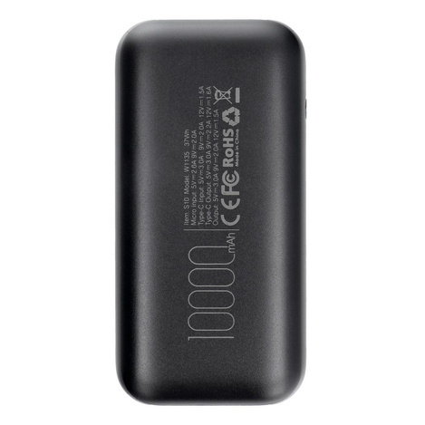 Bateria zewnętrzna (Powerbank) VEGER S10 - 10 000mAh LCD Quick Charge PD 20W czarny (W1135)
