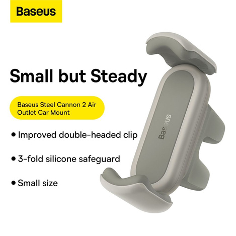 Zaciskowy uchwyt samochodowy do kratki Baseus Steel Cannon 2 (biały)