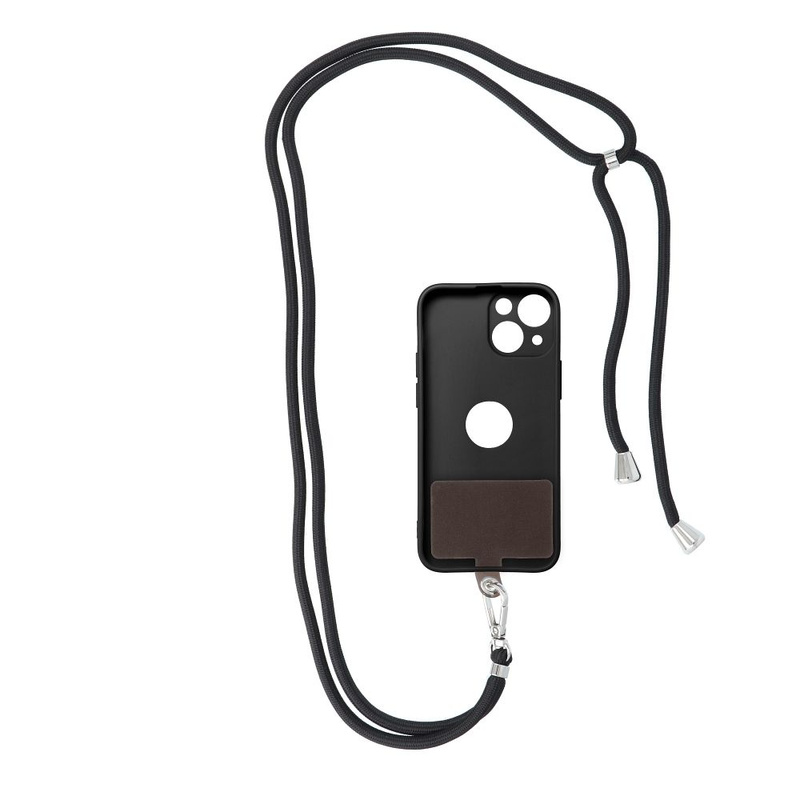 Zawieszka SWING do telefonu z regulacją długości / długość sznura 165cm (max 82,5cm w pętli) / na ramię lub szyję - czarny