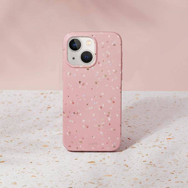 UNIQ etui Coehl Terrazzo iPhone 14 Plus 6,7" różowy/coral pink