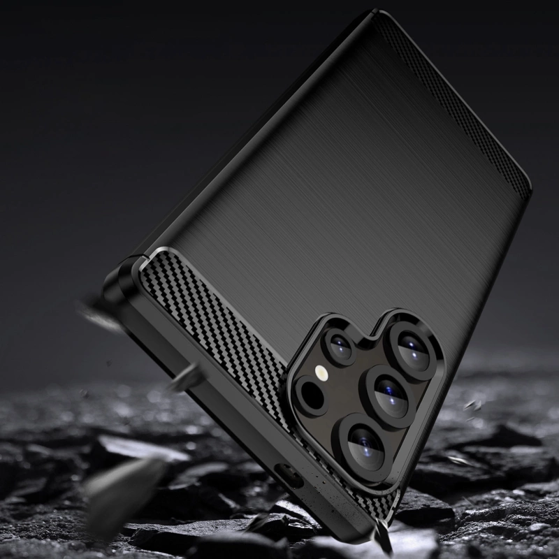 Etui silikonowe Carbon Case do Samsung Galaxy S25 Ultra - czarne