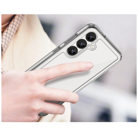 Etui silikonowe Outer Space Case z żelową ramką do Samsung Galaxy S25 - przezroczysto-czarne