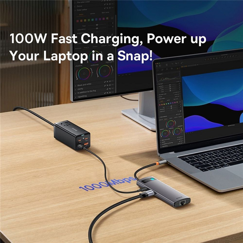 Hub 6w1 Baseus StarJoy Series, USB-C do HDMI + 3 x USB 3.0 + USB-C PD + RJ45 