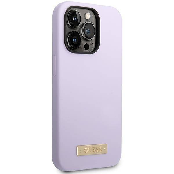 Guess GUHMP14LSBPLU iPhone 14 Pro 6,1" lila/lila Hartschale Silikon-Logoplatte MagSafe