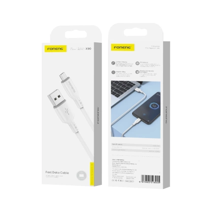 FONENG Kabel X90 Micro USB 2.1A 1M weiss
