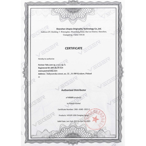 Bateria zewnętrzna (Powerbank) VEGER C10 - 10 000mAh (Micro + Typ C + Lightning 8-pin) czarny (W1116)