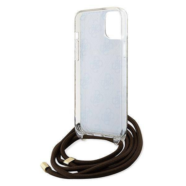 Guess Crossbody Cord 4G Print Hülle für iPhone 15 / 14 / 13 – braun