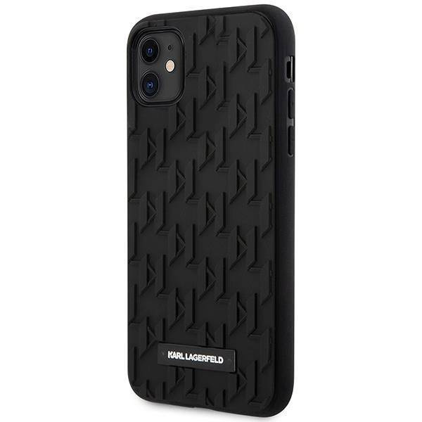 Original Handyhülle IPHONE 11 Karl Lagerfeld Hardcase 3D Monogram (KLHCN61RUPKLPK) schwarz