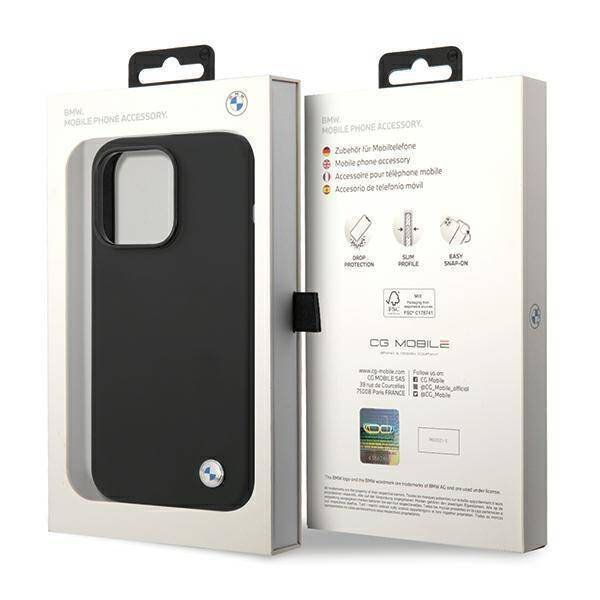 BMW Silicone Metal Logo - Etui iPhone 15 Pro Max (czarny)