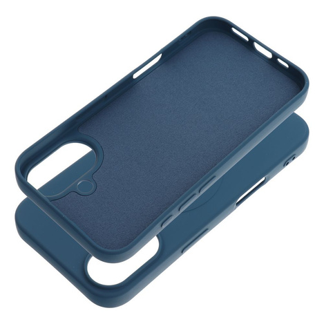 Futerał SILICONE MAG COVER (big hole) kompatybilny z MagSafe do IPHONE 16 niebieski