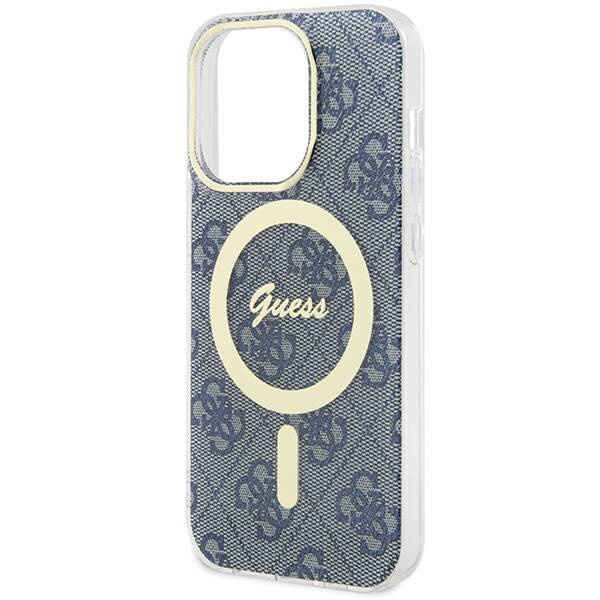 Oryginalne Etui GUESS hardcase IML 4G MagSafe GUHMP15LH4STB do Iphone 15 Pro niebieski
