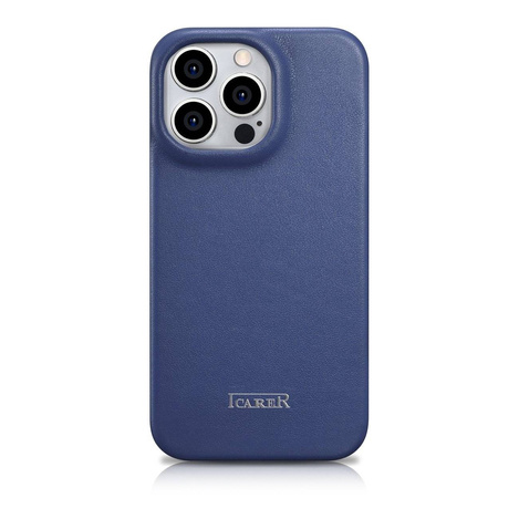 iCarer CE Premium Leather Folio Case for iPhone 14 Pro Max Flip Magnetic MagSafe Blue (WMI14220716-BU)