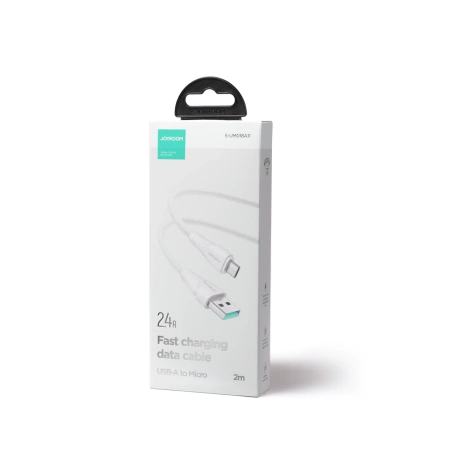 Joyroom USB-Kabel - Micro-USB 2.4A Surpass-Serie für schnelles Aufladen und Datenübertragung 2 m weiß (S-UM018A11)