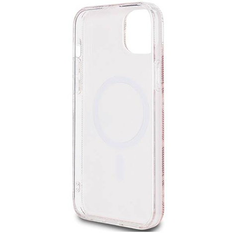 Oryginalne Etui GUESS Hardcase GUHMP15MHGCUSTGP do iPhone 15 Plus (Kompatybilny z Magsafe / IML GCUBE / różowy)
