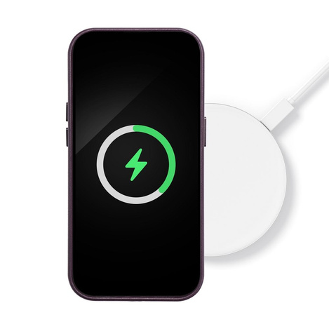 Futerał LEATHER MAG COVER kompatybilny z MagSafe do IPHONE 16 Plus ciemny fioletowy