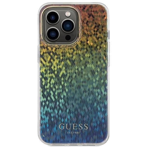 Guess IML Faceted Mirror Disco Iridescent case for iPhone 15 Pro Max - multicolored