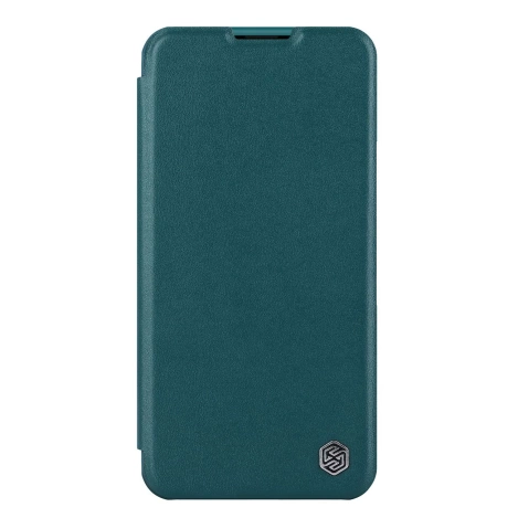 Nillkin Qin Leder Pro Hülle iPhone 14 Plus Kamerahülle Holsterhülle Klapphülle Grün