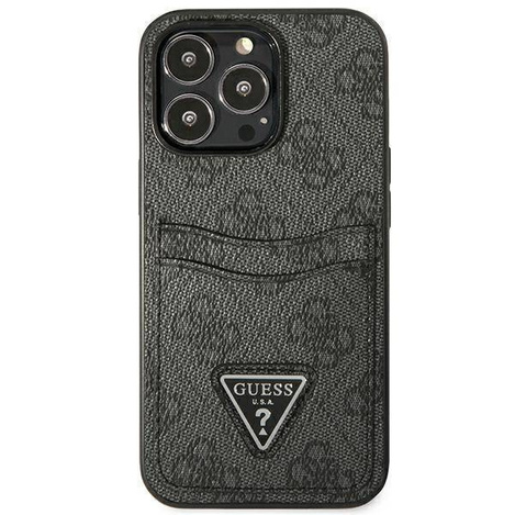 Schutzhülle IPHONE 13 PRO Guess Hardcase 4G Triangle Logo Cardslot (GUHCP13LP4TPK) schwarz