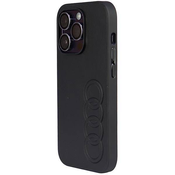 Audi Kunstleder iPhone 14 Pro 6,1&quot; schwarz/schwarz Hardcase AU-TPUPPCIP14P-TT/D1-BK