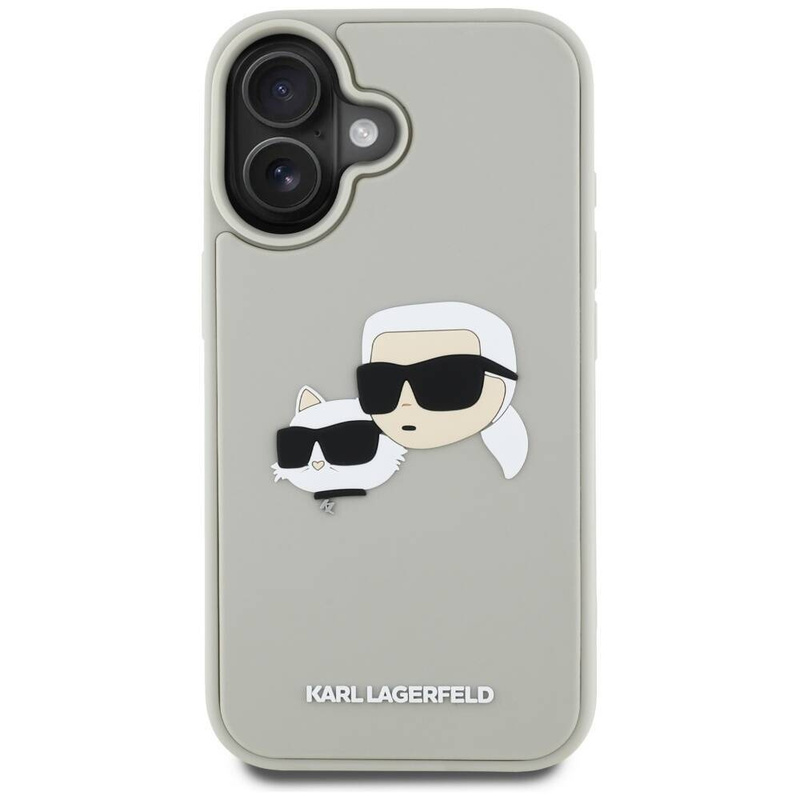Case IPHONE 16 Karl Lagerfeld HC 3D Rubber Double Heads beige