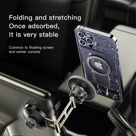 FORCELL F-Grip IronSecure uchwyt samochodowy do szyby/deski kompatybilny z MagSafe czarny