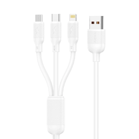 FONENG kabel X80 3w1 100W 3A 1.2M Biały
