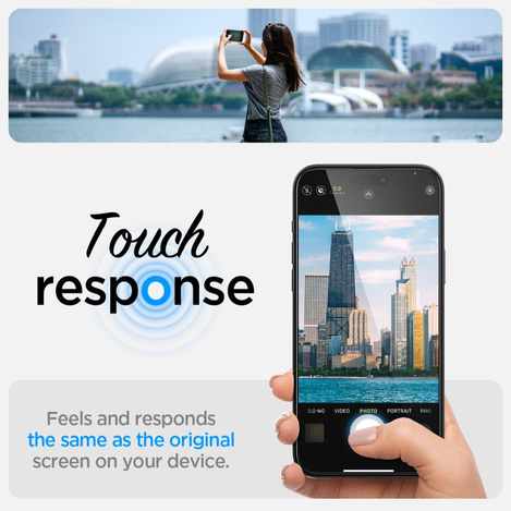 GEHÄRTETES GLAS Spigen GLAS.TR „EZ FIT“ FC IPHONE 15 SCHWARZ