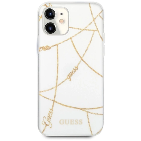 Guess Gold Chain - Etui iPhone 12 Mini (biały)