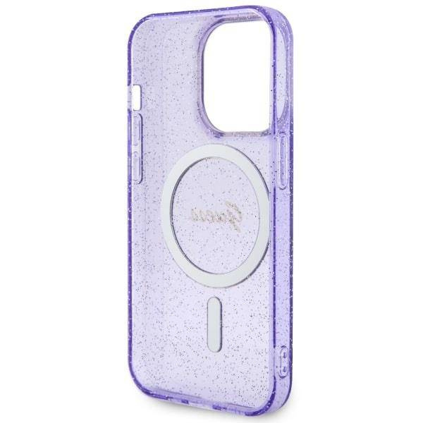 Guess GUHMP14LHCMCGU iPhone 14 Pro 6.1" lila/lila Hardcase Glitter Gold MagSafe
