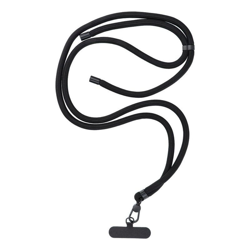 Zawieszka SWING (8mm) do telefonu z regulacją długości / długość sznura 165cm (max 82,5cm w pętli) / na ramię lub szyję - czarny