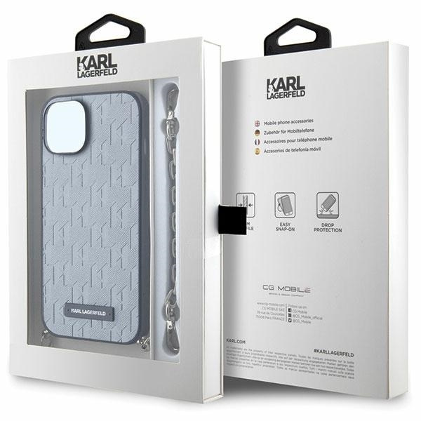Karl Lagerfeld KLHCP14SSACKLHPG iPhone 14 6,1" Silber/Silber Hardcase Saffiano Monogram Chain