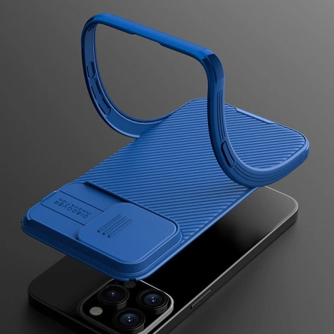Nillkin CamShield Pro magnetische Hülle für iPhone 15 Plus mit Kameraschutz – Blau
