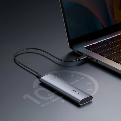 Baseus FlyJoy M.2 NVMe 10 Gb/s SSD-Schacht – Grau