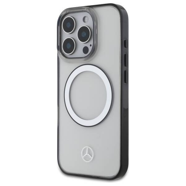 Original Handyhülle IPHONE 16 PRO MAX Mercedes Hardcase Printed Logo MagSafe (MEHMP16X23HUOKC) transparent
