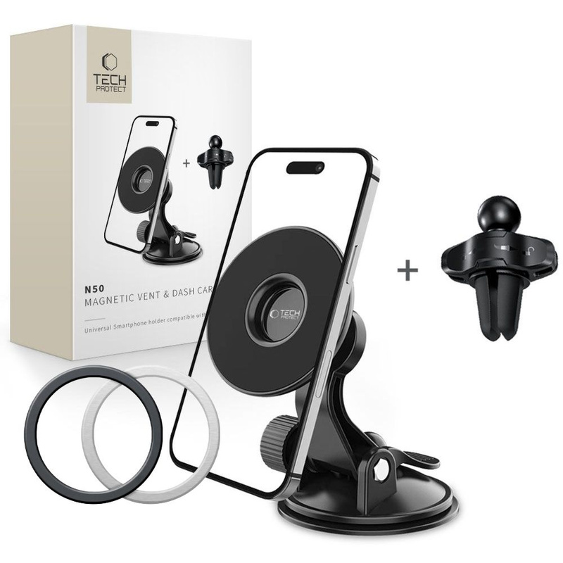 Magnetic Car Holder MagSafe for Ventilation Grille / Dashboard Tech-Protect N50 black