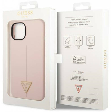 Guess Silicone Triangle Logo - Etui iPhone 14 Plus (różowy)
