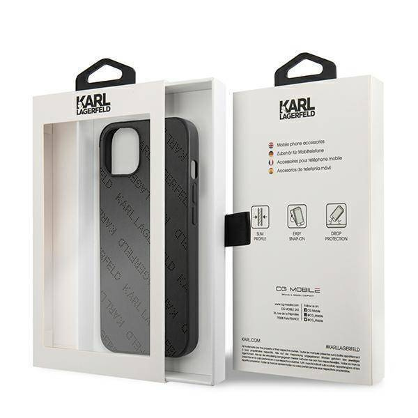 Oryginalne Etui IPHONE 13 MINI Karl Lagerfeld Hardcase Perforated Allover (KLHCP13SPTLK) czarne
