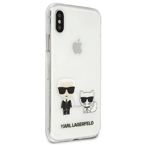 Original Handyhülle IPHONE XS MAX Karl Lagerfeld Hardcase Karl&Choupette (KLHCI65CKTR) transparent