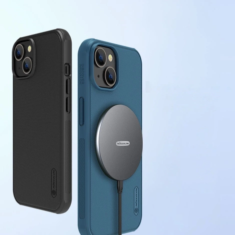 Nillkin Super Frosted Shield Pro Magnetic Case for iPhone 14 Plus with MagSafe magnetic blue
