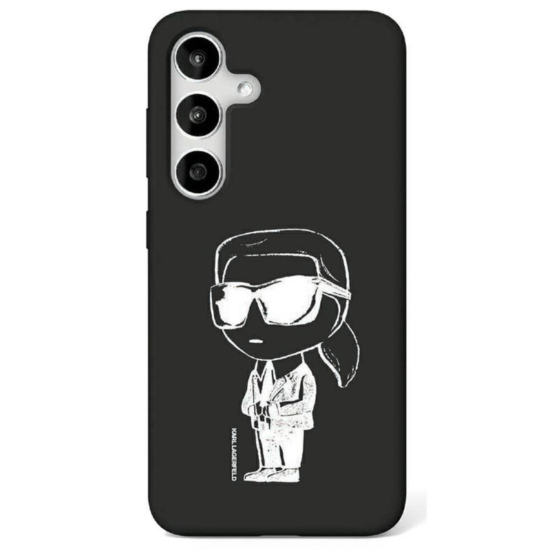 Schutzhülle SAMSUNG GALAXY S25 ULTRA Karl Lagerfeld Silicone Graffiti Ikonik Printed Logo MagSafe schwarz