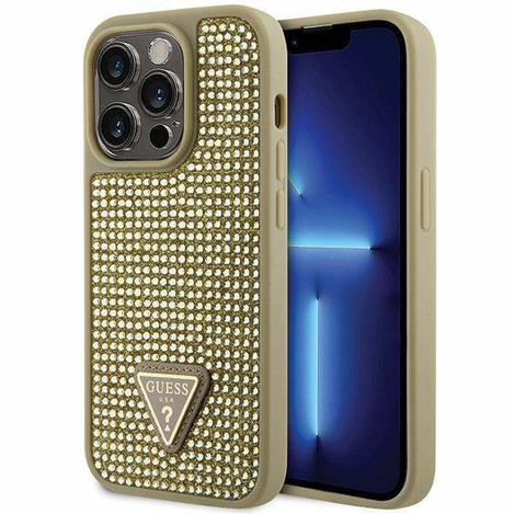 Guess GUHCP14LHDGTPD iPhone 14 Pro 6,1" Gold/Gold Hardcase Strass Dreieck