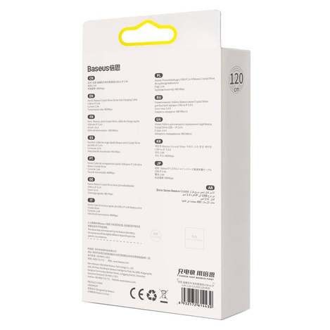 Baseus kabel Crystal Shine USB - Lightning 1,2 m 2,4A różowy