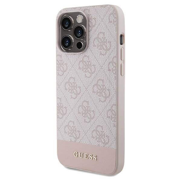 Oryginalne Etui GUESS hard case 4G Stripe Collection GUHCP14LG4GLPI do Iphone 14 Pro różowy