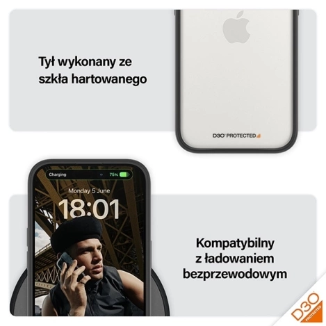 Etui PanzerGlass ClearCase na iPhone 15 Pro z certyfikatem Military Grade - przezroczysto-czarne