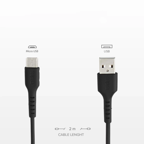 Kabel SBS TECABLEMICRO2K USB-A - Micro-USB 2 m - czarny