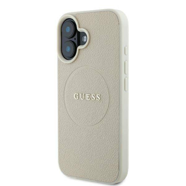Guess GUHMP16SPGHSMME iPhone 16 6.1" beżowy/beige hardcase Grained Ring MagSafe
