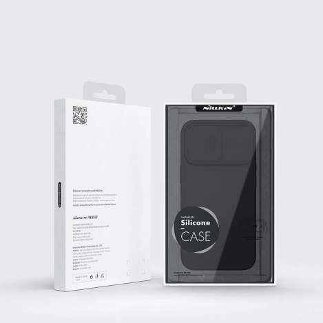 Nillkin CamShield Silky Silikonhülle iPhone 14 Pro Hülle mit Kameraschutz Blau