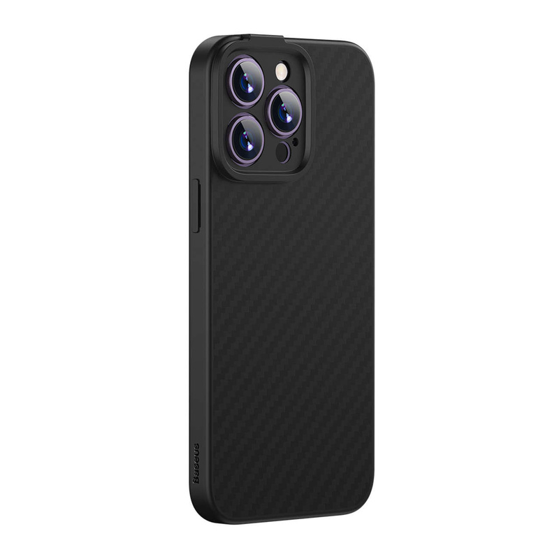 Gepanzerte Hülle für iPhone 14 Pro Max, kompatibel mit MagSafe Baseus Kunstfaser-Hartglas – Schwarz